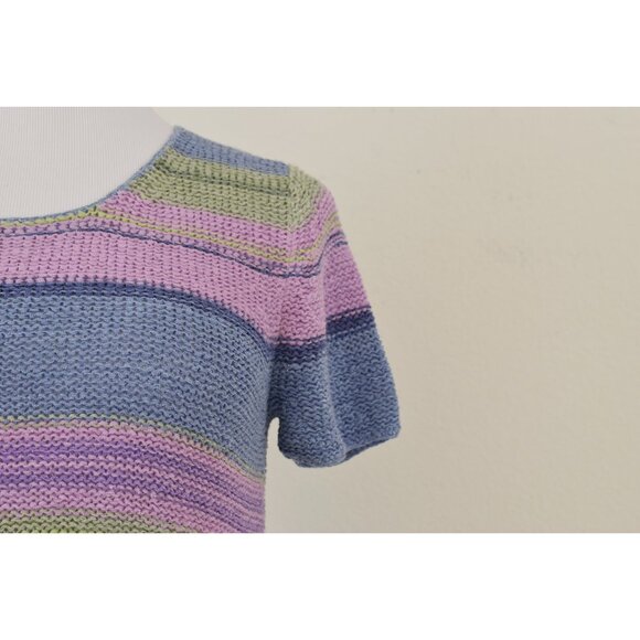 Vintage 90s Striped Knit Blouse by Sigrid Olsen Sport size S - Picture 5 of 10